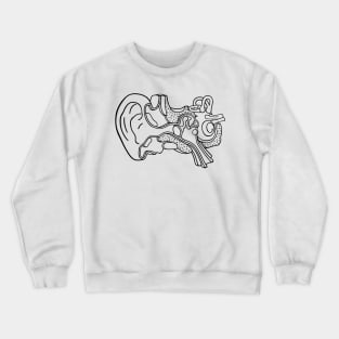 Line Drawing of Inner Ear Anatomy Illustration Crewneck Sweatshirt